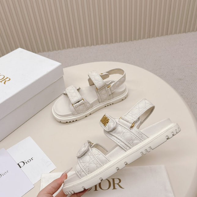 DIOR BACK-STRAP SANDALS 25S IN CREAM WHITE CALFSKIN