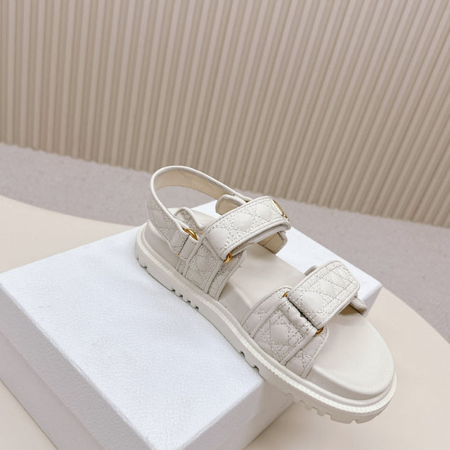 DIOR BACK-STRAP SANDALS 25S IN CREAM WHITE CALFSKIN