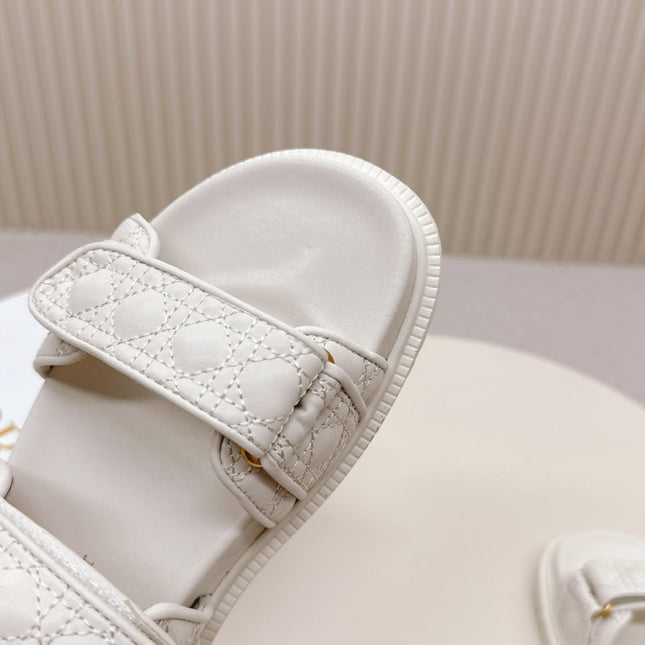 DIOR BACK-STRAP SANDALS 25S IN CREAM WHITE CALFSKIN
