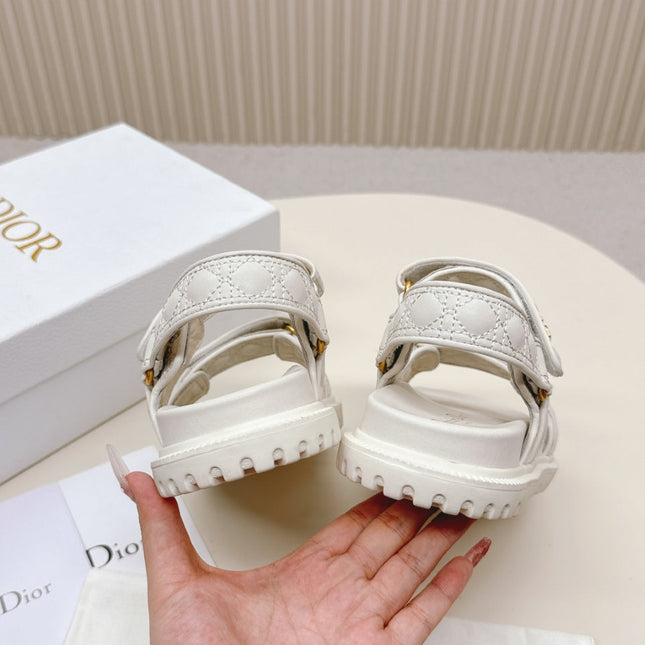 DIOR BACK-STRAP SANDALS 25S IN CREAM WHITE CALFSKIN