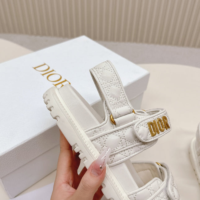 DIOR BACK-STRAP SANDALS 25S IN CREAM WHITE CALFSKIN