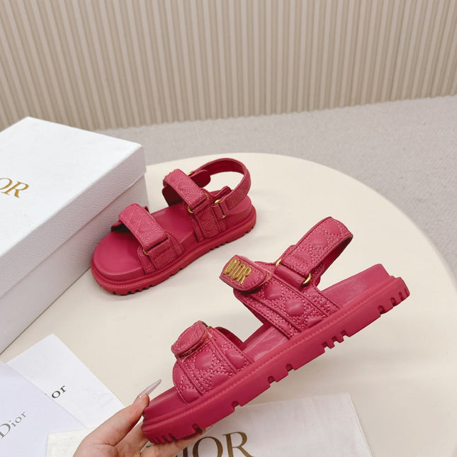 DIOR BACK-STRAP SANDALS 25S IN DARK PINK CALFSKIN