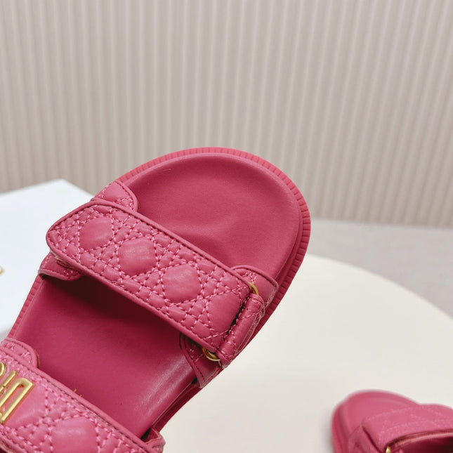 DIOR BACK-STRAP SANDALS 25S IN DARK PINK CALFSKIN