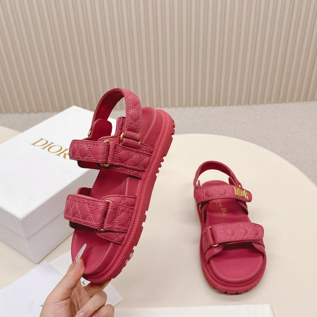 DIOR BACK-STRAP SANDALS 25S IN DARK PINK CALFSKIN