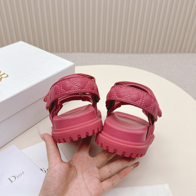 DIOR BACK-STRAP SANDALS 25S IN DARK PINK CALFSKIN