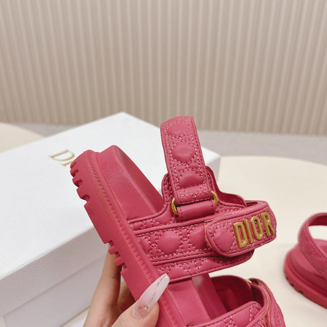 DIOR BACK-STRAP SANDALS 25S IN DARK PINK CALFSKIN