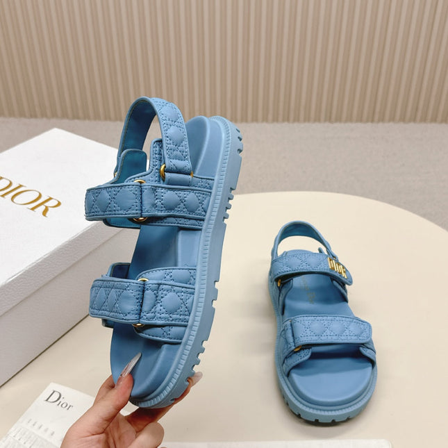 DIOR BACK-STRAP SANDALS 25S IN OCEAN BLUE CALFSKIN