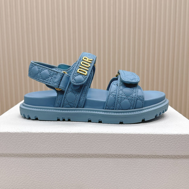 DIOR BACK-STRAP SANDALS 25S IN OCEAN BLUE CALFSKIN
