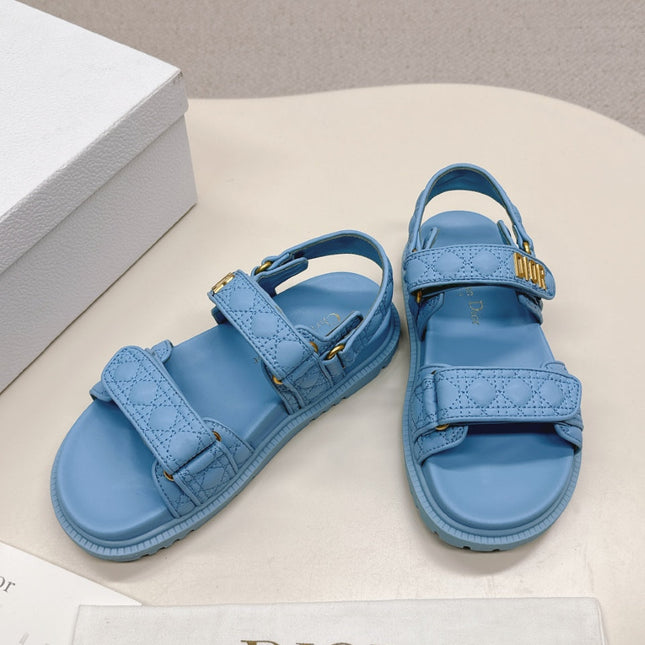 DIOR BACK-STRAP SANDALS 25S IN OCEAN BLUE CALFSKIN