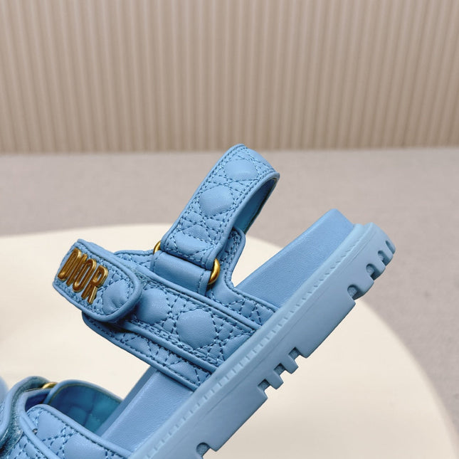 DIOR BACK-STRAP SANDALS 25S IN OCEAN BLUE CALFSKIN
