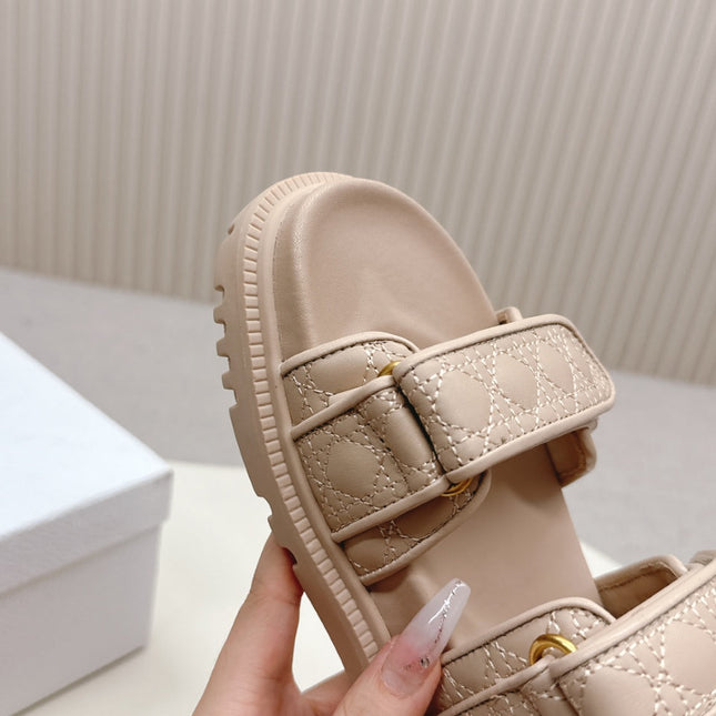DIOR BACK-STRAP SANDALS 25S IN BEIGE CALFSKIN