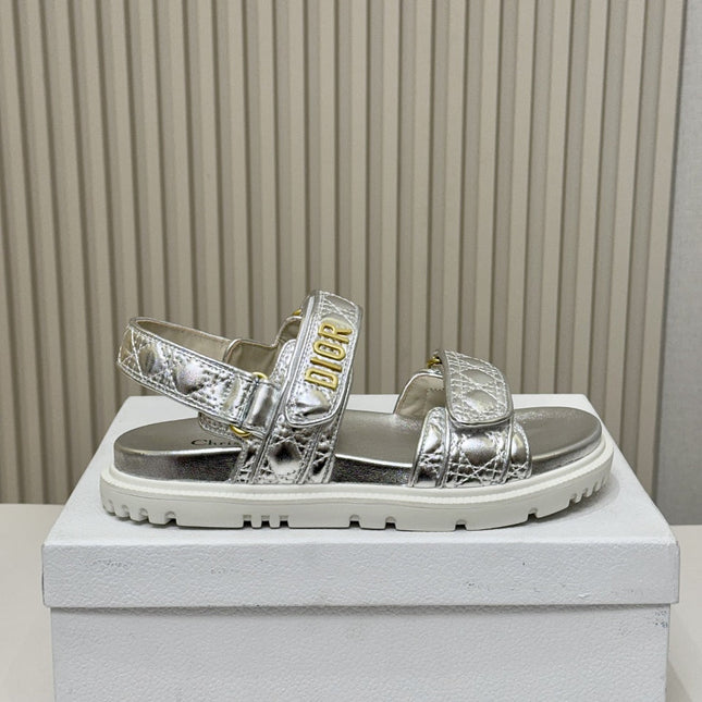 DIOR BACK-STRAP SANDALS 25S IN SILVER CALFSKIN
