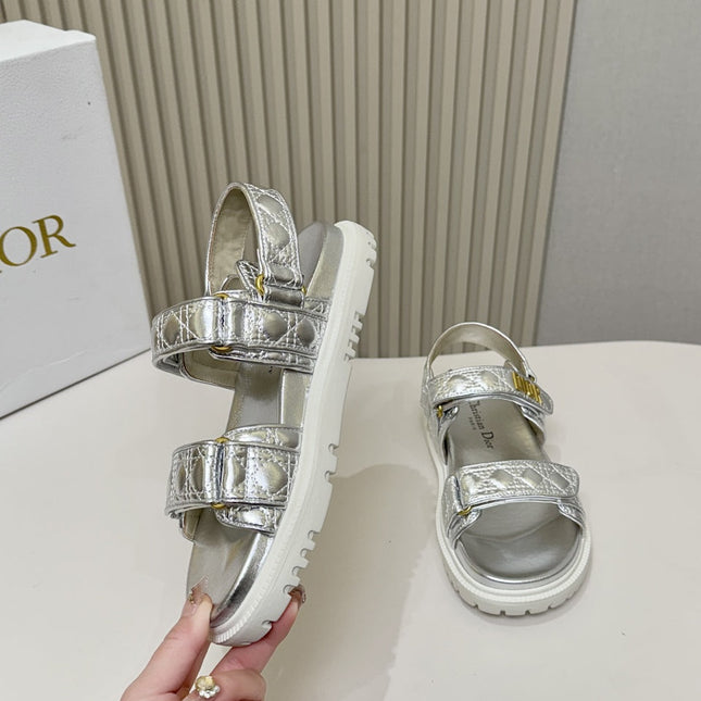 DIOR BACK-STRAP SANDALS 25S IN SILVER CALFSKIN