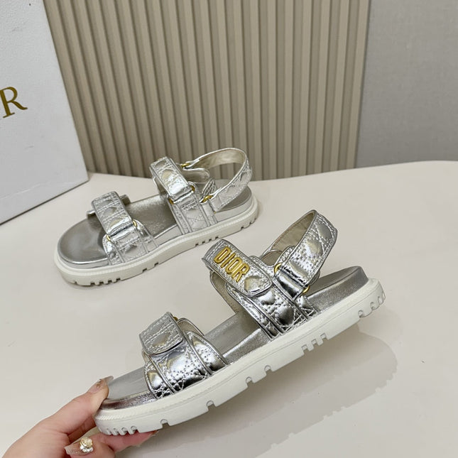 DIOR BACK-STRAP SANDALS 25S IN SILVER CALFSKIN