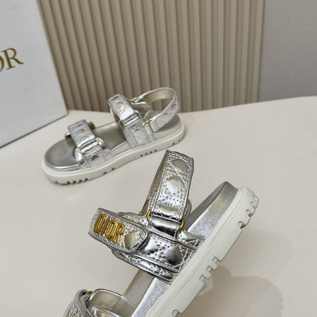 DIOR BACK-STRAP SANDALS 25S IN SILVER CALFSKIN