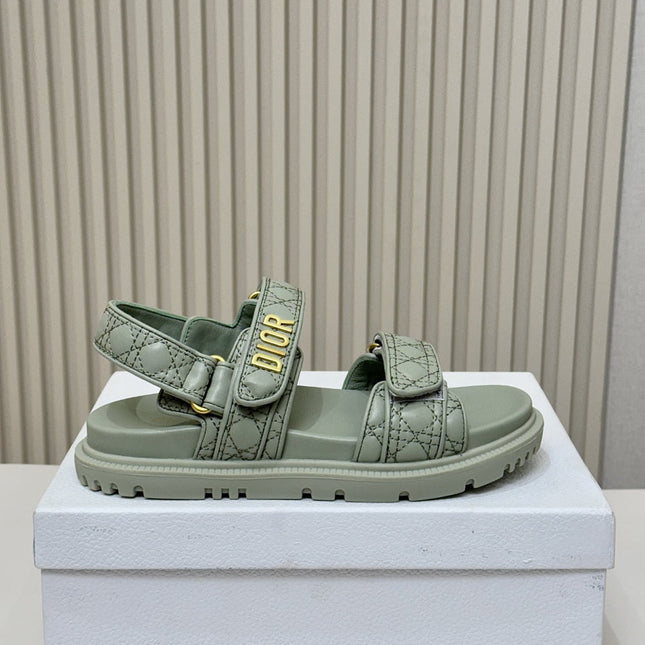 DIOR BACK-STRAP SANDALS 25S IN PALE TEAL GRAY CALFSKIN