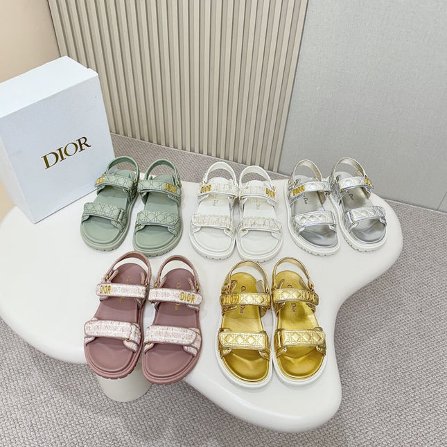 DIOR BACK-STRAP SANDALS 25S IN GOLD CALFSKIN