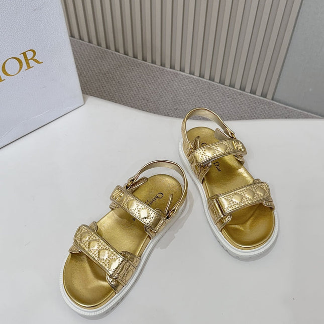 DIOR BACK-STRAP SANDALS 25S IN GOLD CALFSKIN