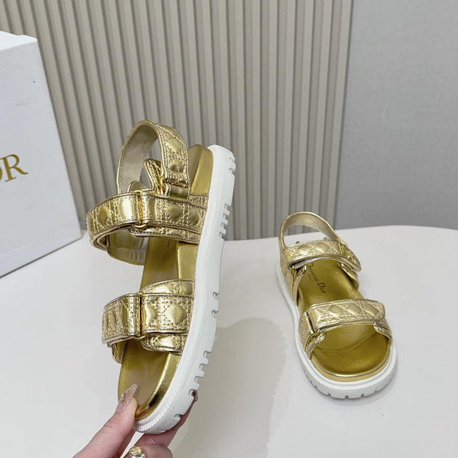 DIOR BACK-STRAP SANDALS 25S IN GOLD CALFSKIN
