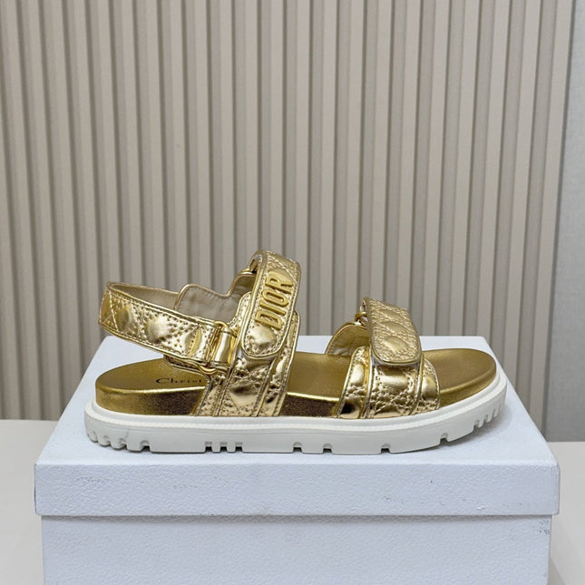 DIOR BACK-STRAP SANDALS 25S IN GOLD CALFSKIN