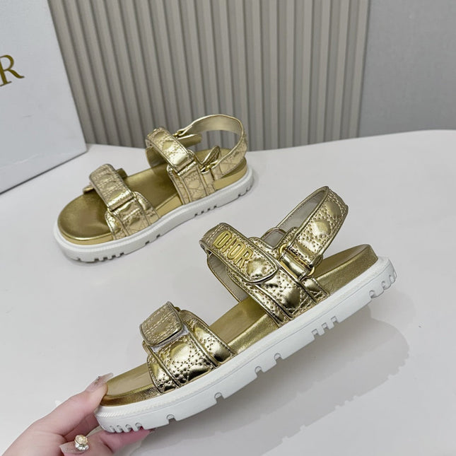 DIOR BACK-STRAP SANDALS 25S IN GOLD CALFSKIN