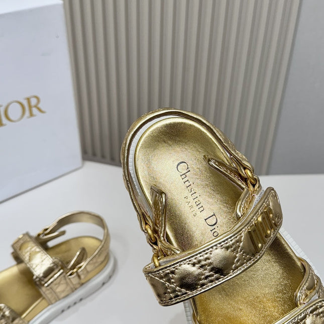 DIOR BACK-STRAP SANDALS 25S IN GOLD CALFSKIN