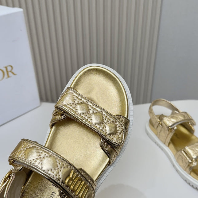 DIOR BACK-STRAP SANDALS 25S IN GOLD CALFSKIN