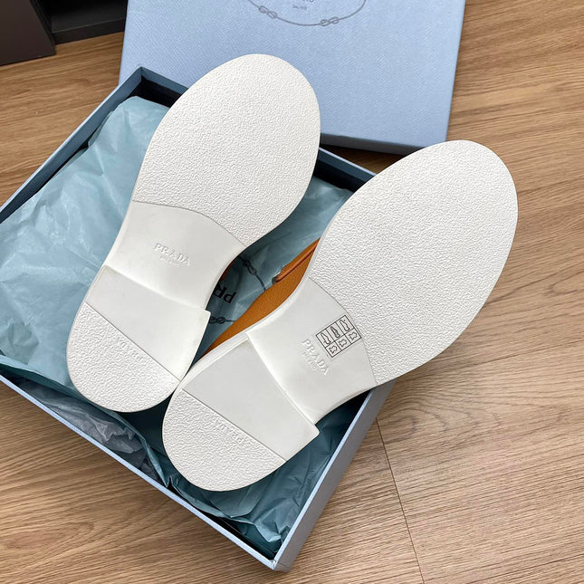 PRA CHOCOLATE LOAFERS WHITE AND BRONZE CALFSKIN