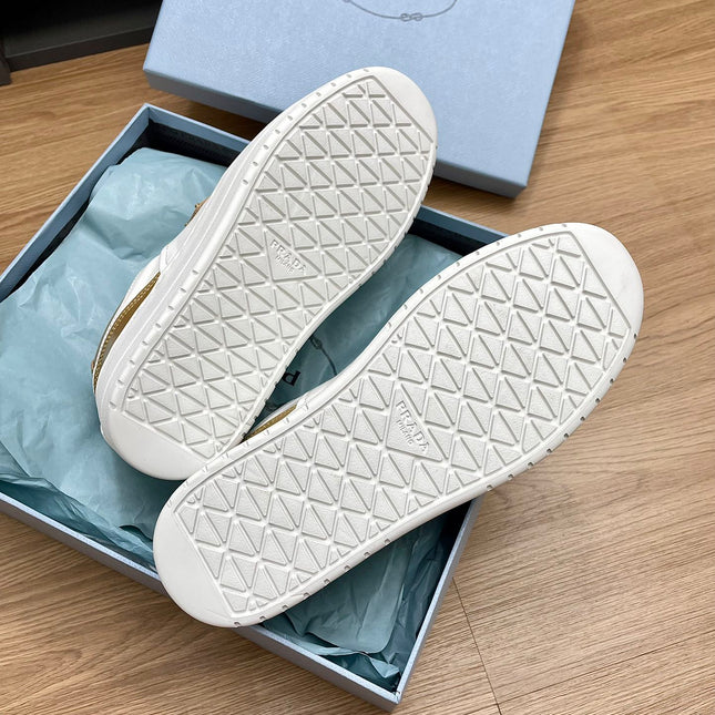 PRA DOWNTOWN BOLD SNEAKERS WHITE AND PEANUT CALFSKIN