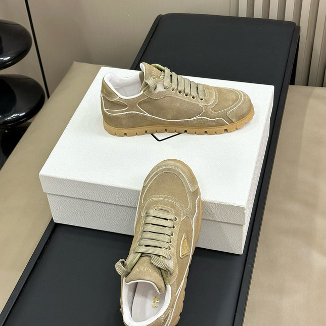 PRA TRAIL FADED SUEDE SNEAKERS LIGHT BROWN