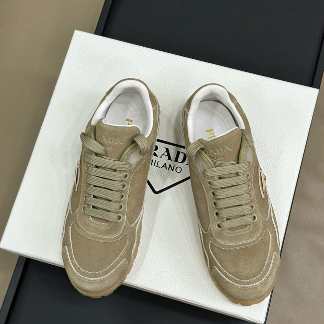 PRA TRAIL FADED SUEDE SNEAKERS LIGHT BROWN