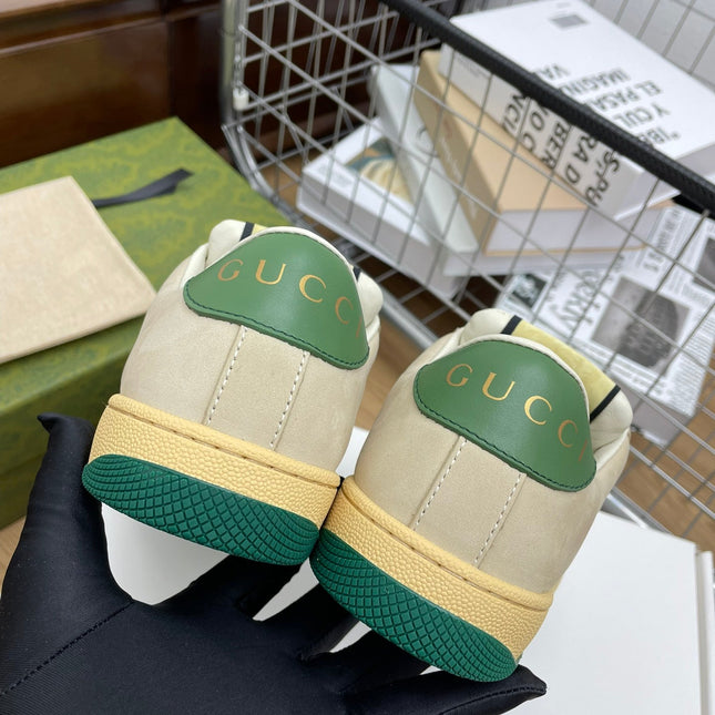 GG SNEAKER WITH DIAMOND IN IVORY SUEDE AND CANVAS