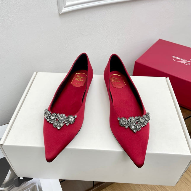 EFFLORESCENCE BALLERINAS IN RED GLITTER FABRIC