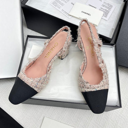 CC SLINGBACK 25S 65 MM IN LIGHT PINK TWEED