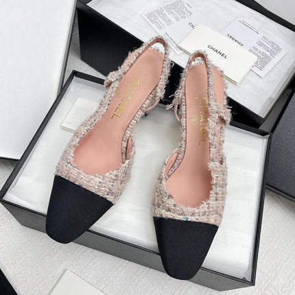 CC SLINGBACK 25S 65 MM IN LIGHT PINK TWEED
