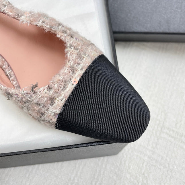 CC SLINGBACK 25S 65 MM IN LIGHT PINK TWEED