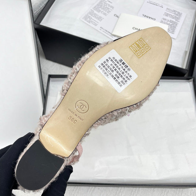 CC SLINGBACK 25S 65 MM IN LIGHT PINK TWEED