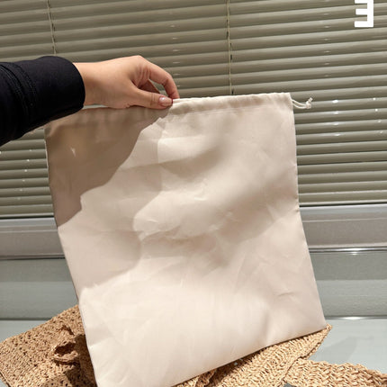 TOTE 38 BAG IN BEIGE BROWN STRAW WOVEN