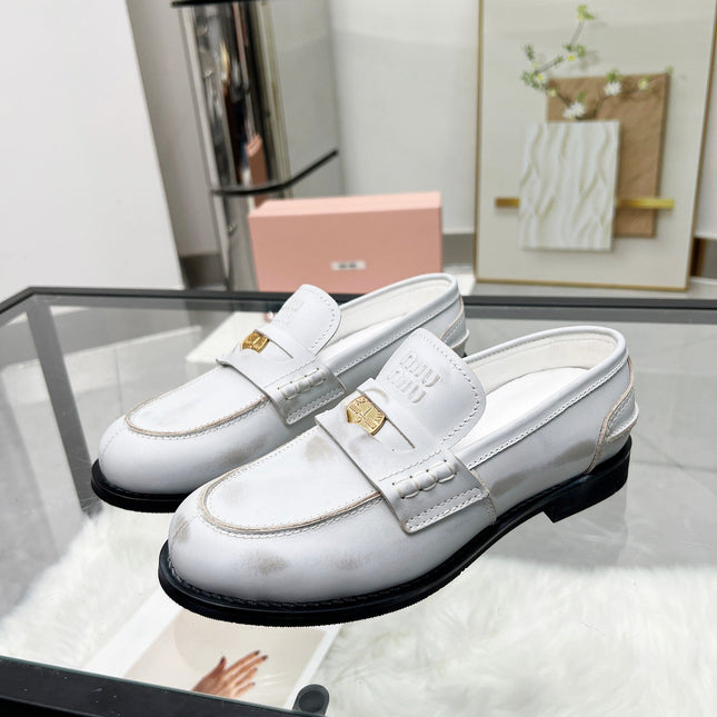 PENNY LOAFERS IN WHITE BLEACHED CALFSKIN