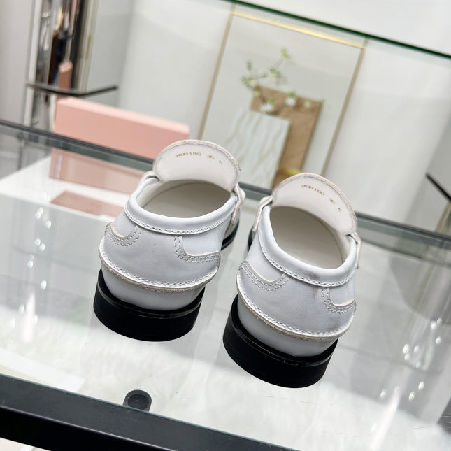 PENNY LOAFERS IN WHITE BLEACHED CALFSKIN