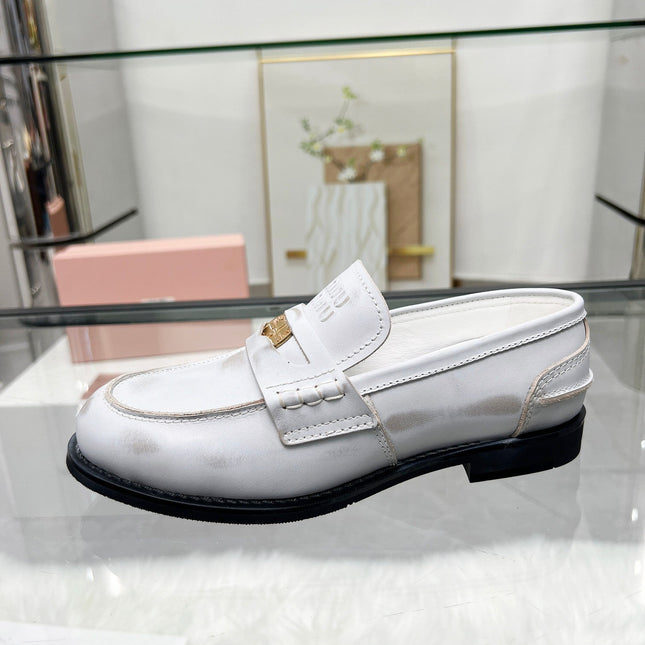PENNY LOAFERS IN WHITE BLEACHED CALFSKIN