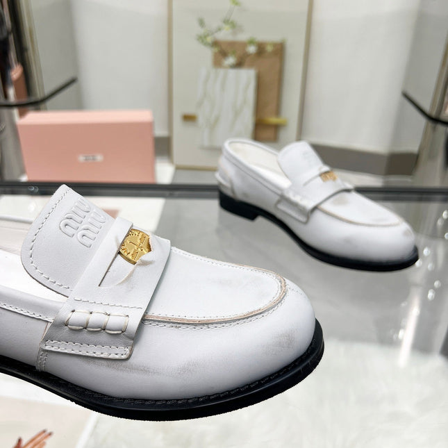 PENNY LOAFERS IN WHITE BLEACHED CALFSKIN