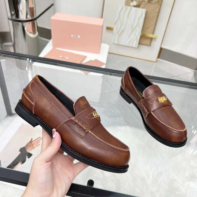 PENNY LOAFERS IN BROWN BLENDED CALFSKIN