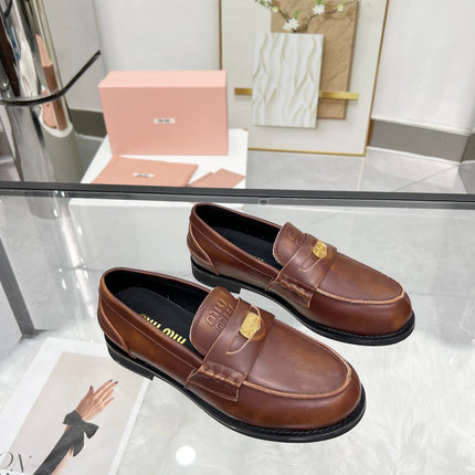 PENNY LOAFERS IN BROWN BLENDED CALFSKIN