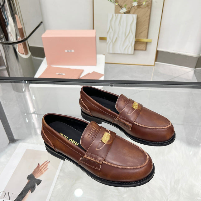 PENNY LOAFERS IN BROWN BLENDED CALFSKIN