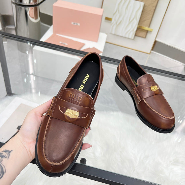 PENNY LOAFERS IN BROWN BLENDED CALFSKIN
