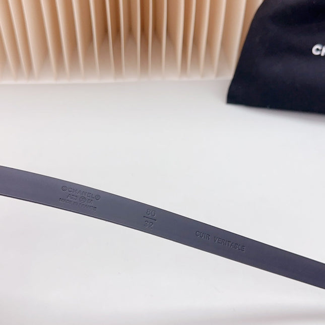 CC BELT 15 MM IN BLACK SUEDE WITH GOLD HARDWARE