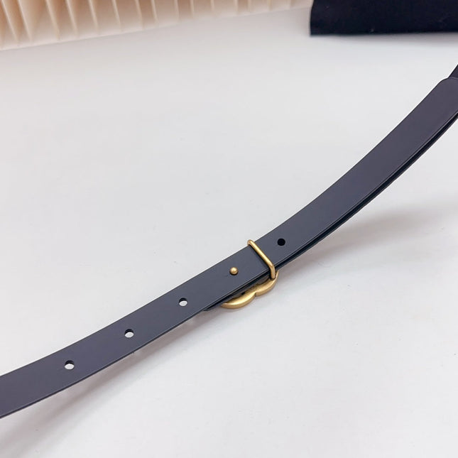 CC BELT 15 MM IN BLACK SUEDE WITH GOLD HARDWARE