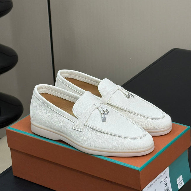 LP SUMMER CHARMS WALK LOAFERS WHITE LAMBSKIN