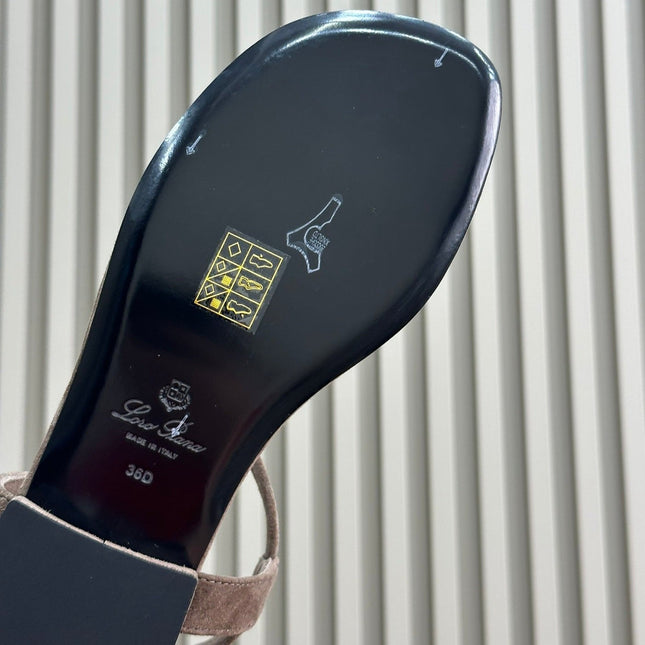 Loro Piana Medium Gray Mindil Sandal In Leather